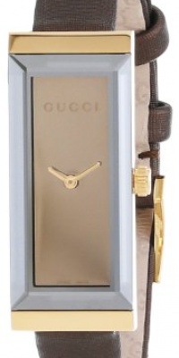 Gucci Women's YA127507 G-Frame Rectangle Brown Satin Strap 18k Case Watch Gucci Women's YA127507 G-Frame Rectangle Brown Satin Strap 18k Case Watch