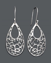 Embrace the intricacies of subtle style. These ornate, filigree drops by Giani Bernini feature a cut-out teardrop shape crafted in sterling silver. Approximate drop: 1-1/2 inches. Embrace the intricacies of subtle style. These ornate, filigree drops by Giani Bernini feature a cut-out teardrop shape crafted in sterling silver. Approximate drop: 1-1/2 inches.