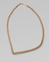 It looks like a simple chain but this clever non-flexible design fools the eye with its fixed V shape and an extra non-working clasp.Brass Length, about 15 Lobster clasp Made in Italy