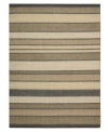Variegated striping gives way to understated sophistication in the Horizon area rug from Calvin Klein. Generously thick wool fibers are hand tufted in India for remarkable strength and detailed design. (Clearance)