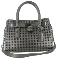 Michael Kors Hamilton Women's Grommet Stud Handbag Purse Silver Michael Kors Hamilton Women's Grommet Stud Handbag Purse Silver