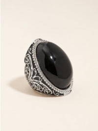 GUESS Black and Silver-Tone Cocktail Ring, JETSON GUESS Black and Silver-Tone Cocktail Ring, JETSON