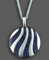 Add a splash of deep blue hues! Balissima by Effy Collection's stunning pendant necklace is crafted in sterling silver with a round-cut sapphire striped pattern (5 ct. t.w.). Approximate length: 18 inches. Approximate drop: 1 inch.