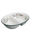 Double up on healthy sides with the Winterberry divided vegetable bowl. A classic holly print and sections for peas and carrots or green beans and beets offers festive variety.