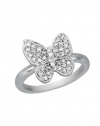 Effy Jewlery 14K White Gold Butterfly Diamond Ring, .37 TCW Ring size 7