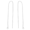 Sterling Silver Ear Threads Threaders 5 Inch Box Chain with Loop