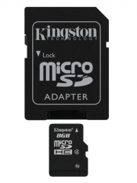 Kingston 8 GB microSDHC Class 4 Flash Memory Card SDC4/8GBET Kingston 8 GB microSDHC Class 4 Flash Memory Card SDC4/8GBET