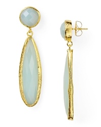 Coralia Leets has refined daytime jewelry by blending natural stones with elegantly simple construction. Here the designer combines Peruvian opal and 22-karat gold to create a pair of delicate drop earrings. Coralia Leets has refined daytime jewelry by blending natural stones with elegantly simple construction. Here the designer combines Peruvian opal and 22-karat gold to create a pair of delicate drop earrings.