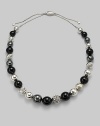 From the David Yurman Elements Collection. A single row of sterling silver, black onyx and hematite beads with a unique sliding closure.Black onyx Hematite Sterling silver Length, about 16 Sliding closure Imported 