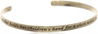 Sterling Silver A Mother Holds Her Children's Hand For A Short While But Their Hearts Forever Cuff Bracelet, 7 Sterling Silver A Mother Holds Her Children's Hand For A Short While But Their Hearts Forever Cuff Bracelet, 7