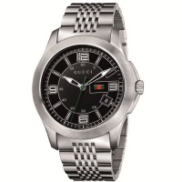 Gucci Men's YA126201 G-Timeless Black Dial Stainless-Steel Bracelet Watch Gucci Men's YA126201 G-Timeless Black Dial Stainless-Steel Bracelet Watch