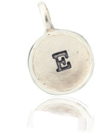 Lucky Feather Sterling Silver over Zinc Letter Coin Charm - Initial E Lucky Feather Sterling Silver over Zinc Letter Coin Charm - Initial E