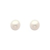 14K Yellow Gold Medium Pearl Stud Earrings with Screw-back for Baby & Children