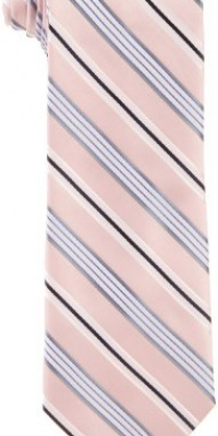 Haggar Men's Washable Satin Stripe Tie, Pink, One Size