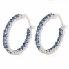 Tanzanite CZ Sterling Silver Hoop Earrings