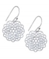 Simple charm. Giani Bernini's pretty circular earrings features a floral and filigree pattern in sterling silver. Approximate drop: 1 inch.