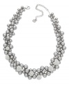 Shining in stunning silver tones, Swarovski's magnificent necklace offers a modern interpretation of a timeless classic: the pearl necklace. It features a majestic accumulation of grey crystal pearls highlighted with subtle details in sparkling clear crystal Pointiage. The rhodium-plated closure is adjustable. Crafted in mixed metal. Approximate length: 14 inches + 2-inch extender.