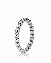 PANDORA's sterling silver beaded band adds tactile texture to your ring collection. Stacked among other sweet styles, it stands out from the crowd. PANDORA's sterling silver beaded band adds tactile texture to your ring collection. Stacked among other sweet styles, it stands out from the crowd.