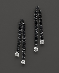 Twinned drops of faceted diamonds and black sapphires set in 18K. white gold. By Roberto Coin. Twinned drops of faceted diamonds and black sapphires set in 18K. white gold. By Roberto Coin.