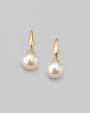 Elegantly simple classics to wear decade after decade, with everything from jeans to gowns. 10mm organic man-made pearls 18k goldplated sterling silver Drop, about 1 Ear wire Made in Spain