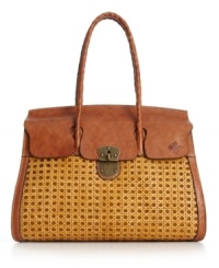 Leather and wicker combine on a classic satchel silhouette for a vintage-chic charm that could only be from Patricia Nash. Antique brass hardware and a burned edge finish add old world charm to this gorgeous design. Leather and wicker combine on a classic satchel silhouette for a vintage-chic charm that could only be from Patricia Nash. Antique brass hardware and a burned edge finish add old world charm to this gorgeous design.