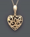 Dabble in the intricacies of the heart. Giani Bernini's unique scroll pendant features a whimsical cut-out motif set in 24k gold over sterling silver. Approximate length: 18 inches. Approximate drop: 1 inch.