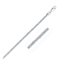 Rhodium Plated 3.5mm 925 Sterling Silver Popcorn Style Chain Rhodium Plated 3.5mm 925 Sterling Silver Popcorn Style Chain