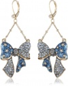 Betsey Johnson Heaven's to Betsey Bow Chandelier Drop Earrings