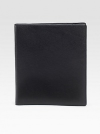 Sleek and compact in textured leather with a window opening so you never have to remove your iPad® 2 from its case. Designed exclusively for the iPad 2 Window opening Form-fitted construction 8.6W X 10.4H Made in Switzerland 