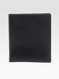 Sleek and compact in textured leather with a window opening so you never have to remove your iPad® 2 from its case. Designed exclusively for the iPad 2 Window opening Form-fitted construction 8.6W X 10.4H Made in Switzerland Sleek and compact in textured leather with a window opening so you never have to remove your iPad® 2 from its case. Designed exclusively for the iPad 2 Window opening Form-fitted construction 8.6W X 10.4H Made in Switzerland
