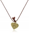 Dogeared Jewels and Gifts Make A Wish Cat Lover Gold-Plated Sterling Silver Paw on Heart Pendant Necklace, 16