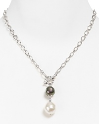 Majorica Monochrome Tahitian and White Pearl Pendant Necklace, 18 Majorica Monochrome Tahitian and White Pearl Pendant Necklace, 18