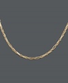 Simplicity and style combine. This necklace features an intricate baguette design crafted in 14k gold. Approximate length: 18 inches.