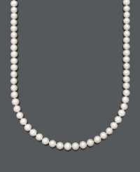 Become a traditionally stylish sophisticate with elegant pearls. Belle de Mer necklace features AA+ cultured freshwater pearls (8-9 mm) with a 14k gold clasp. Approximate length: 20 inches. Become a traditionally stylish sophisticate with elegant pearls. Belle de Mer necklace features AA+ cultured freshwater pearls (8-9 mm) with a 14k gold clasp. Approximate length: 20 inches.