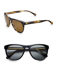 As classic as it is cool, designed in lightweight plastic with pin detail and polarized lenses. Available in cocobolo frames with brown polarized lenses or black with grey polarized lenses. 100% UV protective Imported As classic as it is cool, designed in lightweight plastic with pin detail and polarized lenses. Available in cocobolo frames with brown polarized lenses or black with grey polarized lenses. 100% UV protective Imported