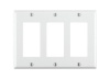 Leviton 80411-W 3-Gang Decora/GFCI Device Decora Wallplate, Standard Size, Thermoset, Device Mount, White