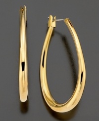 Adorn your ears with the classically romantic teardrop shape of these fine hoop earrings from Lauren by Ralph Lauren. In goldtone mixed metal. Approximate drop: 1-1/2 inches. Adorn your ears with the classically romantic teardrop shape of these fine hoop earrings from Lauren by Ralph Lauren. In goldtone mixed metal. Approximate drop: 1-1/2 inches.