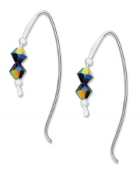 Sparkling Austrian crystal beads decorate these shapely earrings by Jody Coyote. Set in sterling silver. Approximate drop: 1-1/4 inches. Sparkling Austrian crystal beads decorate these shapely earrings by Jody Coyote. Set in sterling silver. Approximate drop: 1-1/4 inches.