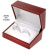 Classic Cartier Design Red Engagement Set Double Ring Gift Box