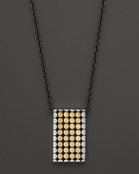 John Hardy Men's Dot 18K Gold and Sterling Silver Rectangular Pendant on Stainless Steel Chain, 22 John Hardy Men's Dot 18K Gold and Sterling Silver Rectangular Pendant on Stainless Steel Chain, 22