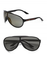 Sleek plastic style with an iconic green-red-green web and GG accented temples. Available in shiny black with grey mirror bronze lens. Logo temples100% UV protectionMade in Italy Sleek plastic style with an iconic green-red-green web and GG accented temples. Available in shiny black with grey mirror bronze lens. Logo temples100% UV protectionMade in Italy
