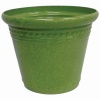 Garden Odyssey PLYFP72612BB3 Glazed Milano Planter, Crackled Green, 12-Inch