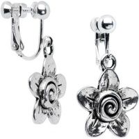 Handcrafted Swirl Flower Clip On Earrings Handcrafted Swirl Flower Clip On Earrings