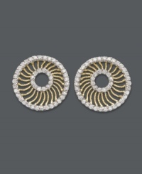 Spellbinding style. B. Brilliant's entrancing earrings shine with addition of round-cut cubic zirconias (2-1/10 ct. t.w.) set in 18k gold over sterling silver and sterling silver. Approximate diameter: 17 mm. Spellbinding style. B. Brilliant's entrancing earrings shine with addition of round-cut cubic zirconias (2-1/10 ct. t.w.) set in 18k gold over sterling silver and sterling silver. Approximate diameter: 17 mm.