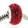 Sterling Silver Birthstone Round Siam Red Bling Crystal for Pandora Troll European Charm Bracelets July