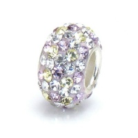 Bella Fascini Lilac Purple Yellow Mix Crystal Pave Bling Beads - Made with Authentic Swarovski Crystal Elements - Solid Sterling Silver Core Fits Perfectly on Chamilia Moress Pandora and Compatible Brands Bella Fascini Lilac Purple Yellow Mix Crystal Pave Bling Beads - Made with Authentic Swarovski Crystal Elements - Solid Sterling Silver Core Fits Perfectly on Chamilia Moress Pandora and Compatible Brands