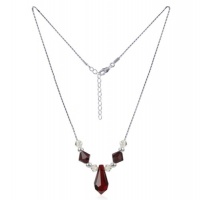 Sterling Silver Garnet Crystal Necklace Made with Swarovski Elements Sterling Silver Garnet Crystal Necklace Made with Swarovski Elements