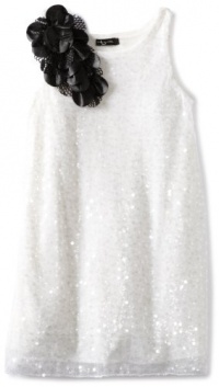 Ruby Rox Kids Girls 7-16 Sequin Trapeze Dress, White/Black, Medium Ruby Rox Kids Girls 7-16 Sequin Trapeze Dress, White/Black, Medium