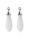 Polished quartzite pendants dangle elegantly from PANDORA earrings. Compatible with french wire and hoop styles.
