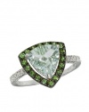 Effy Jewlery 14K White Gold Green Amethyst & Diamond Ring, 3.0 TCW Ring size 7